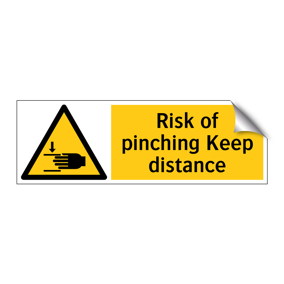 Risk of pinching Keep distance