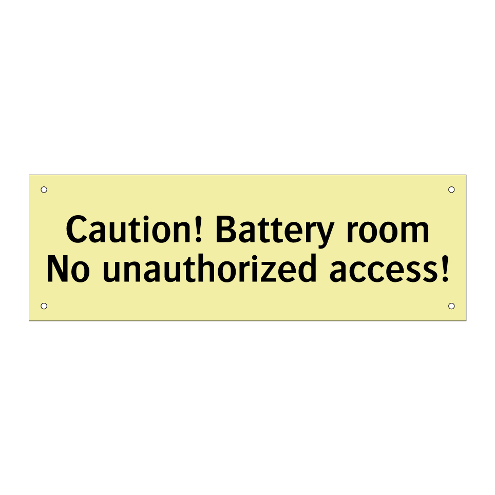 Caution! Battery room No unauthorized access!