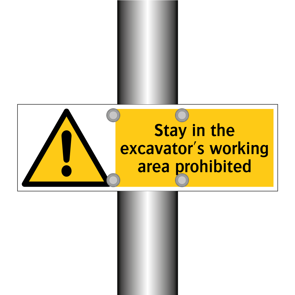 Stay in the excavator's working area prohibited