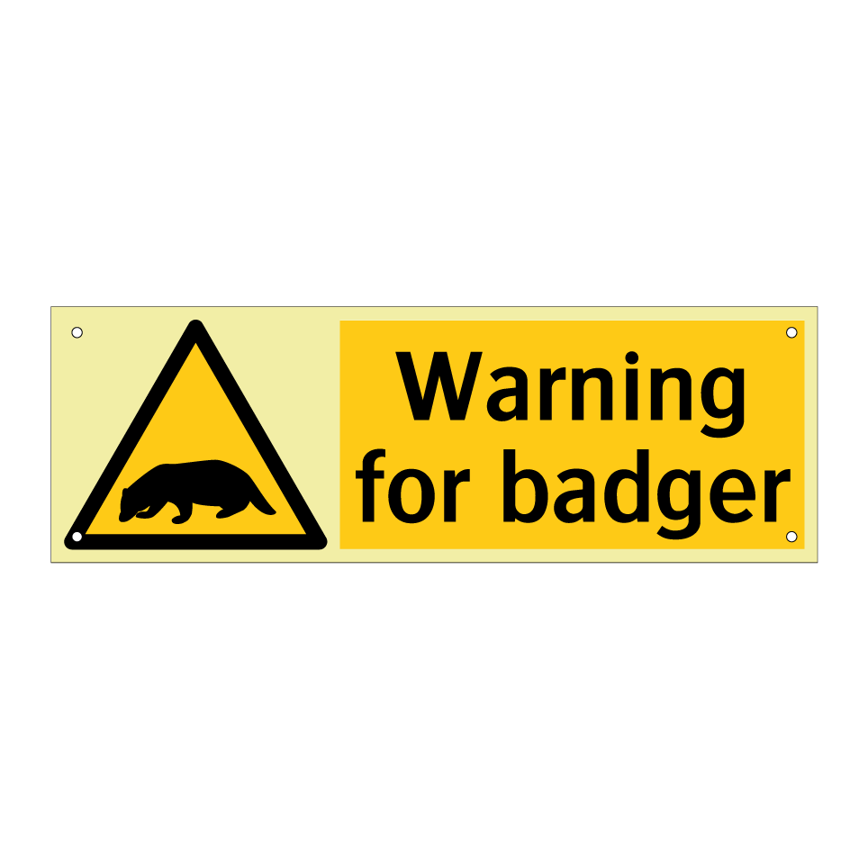 Warning for badger