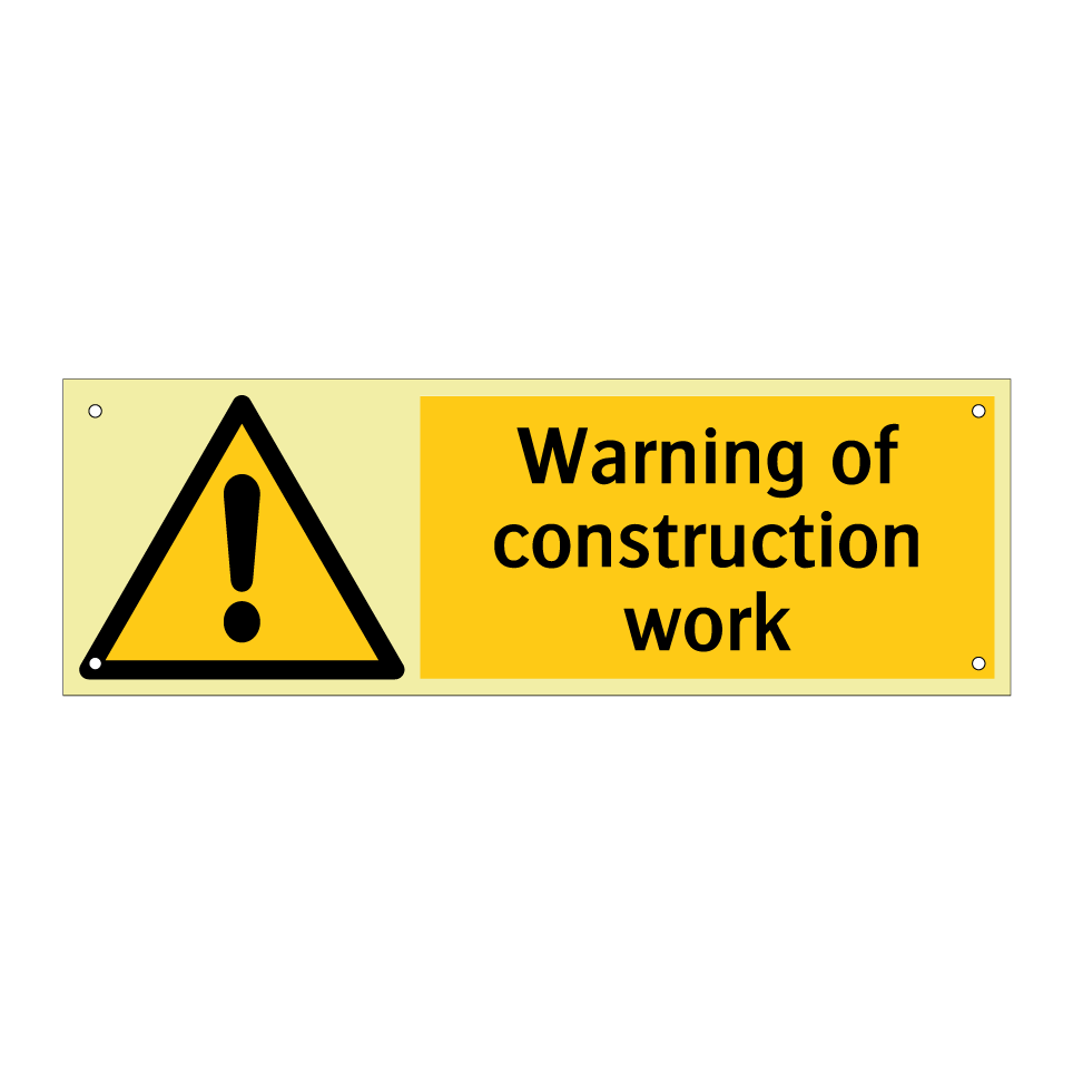 Warning of construction work