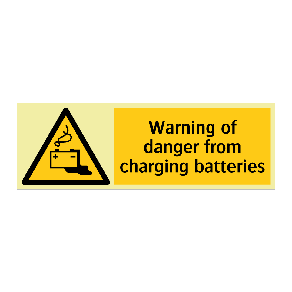 Warning of danger from charging batteries