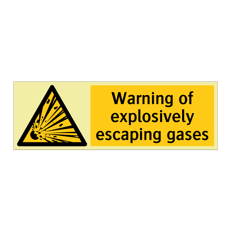 Warning of explosively escaping gases