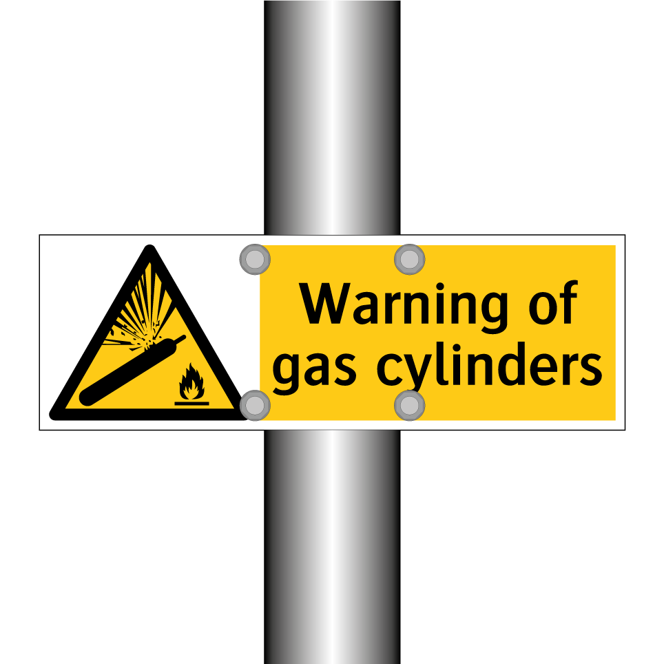 Warning of gas cylinders