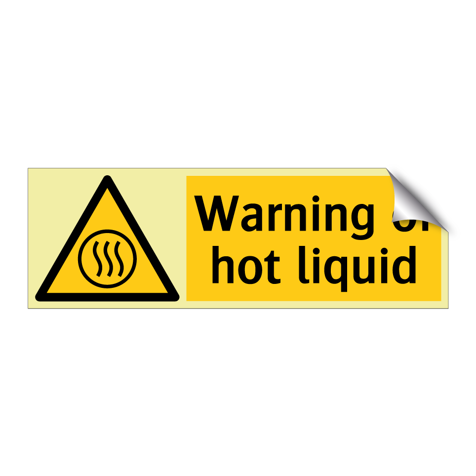 Warning of hot liquid