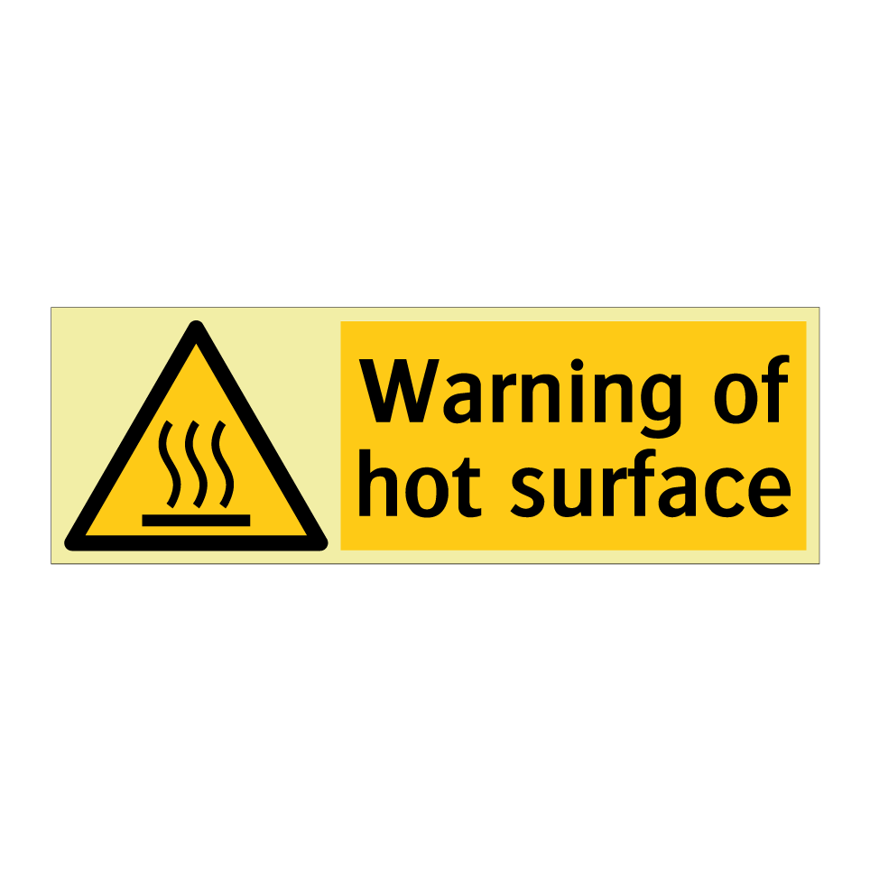 Warning of hot surface