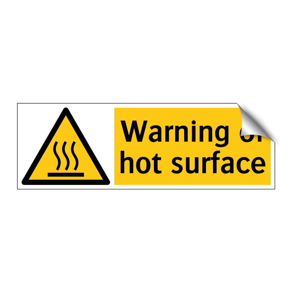 Warning of hot surface