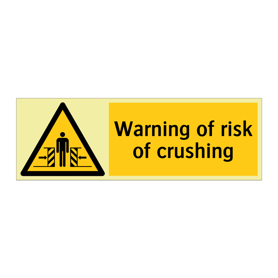 Warning of risk of crushing