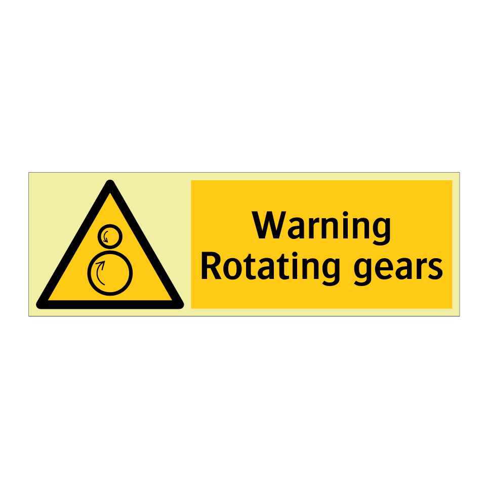 Warning Rotating gears