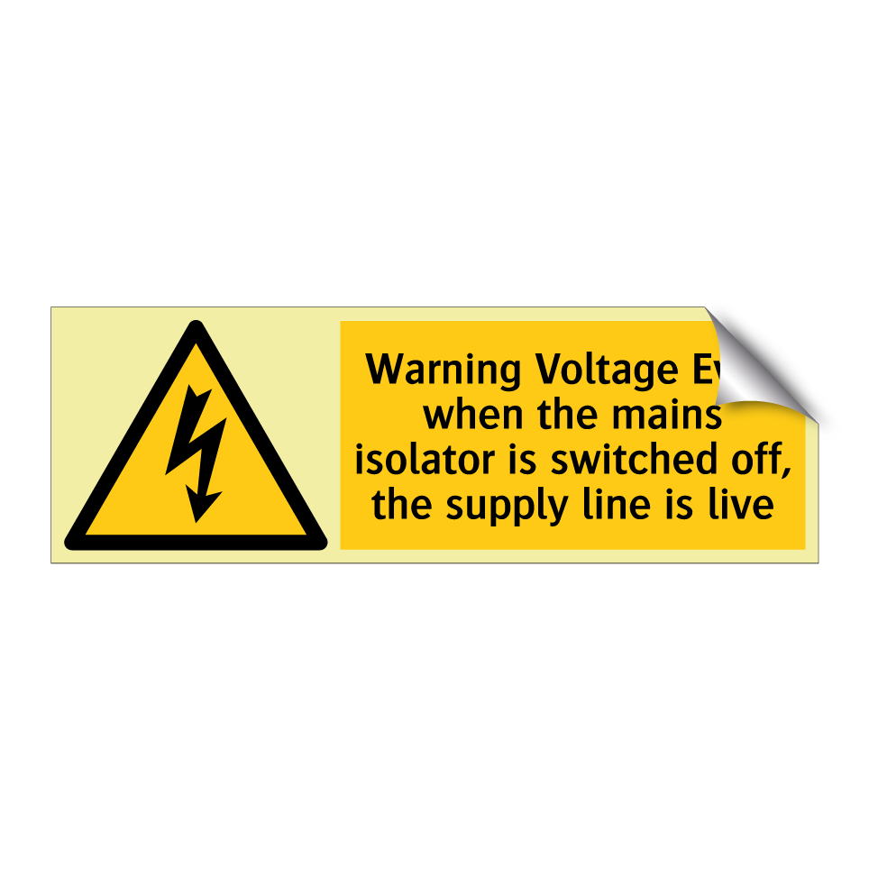 Warning Voltage Even when the mains isolator is switched off, the supply line is live