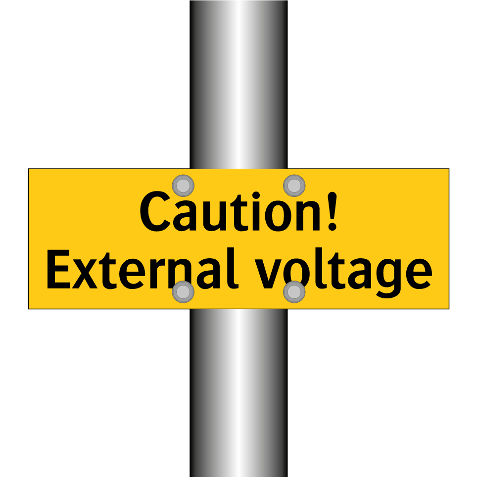 Caution! External voltage
