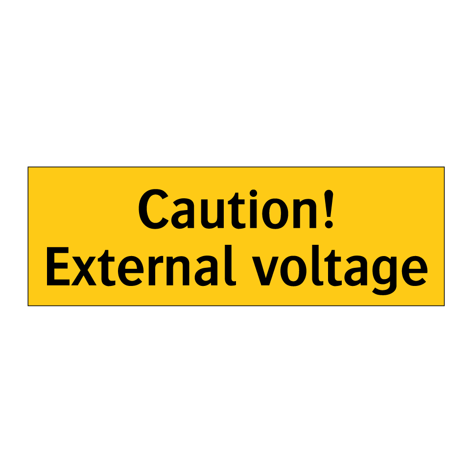 Caution! External voltage