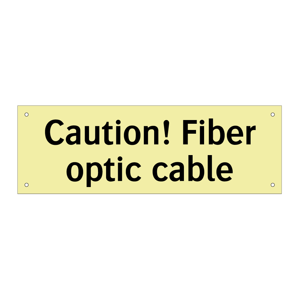 Caution! Fiber optic cable