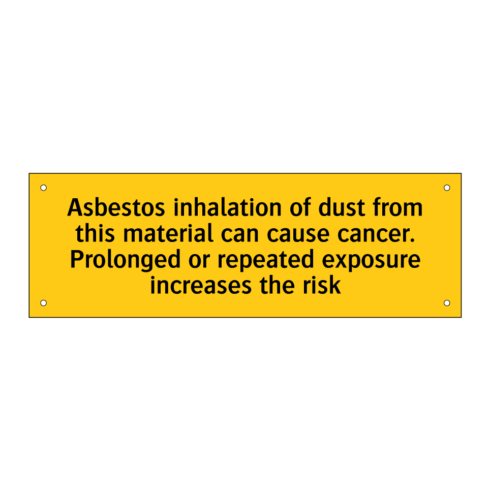 Asbestos inhalation of dust from this material can cause cancer. Prolonged or repeated exposure increases the risk