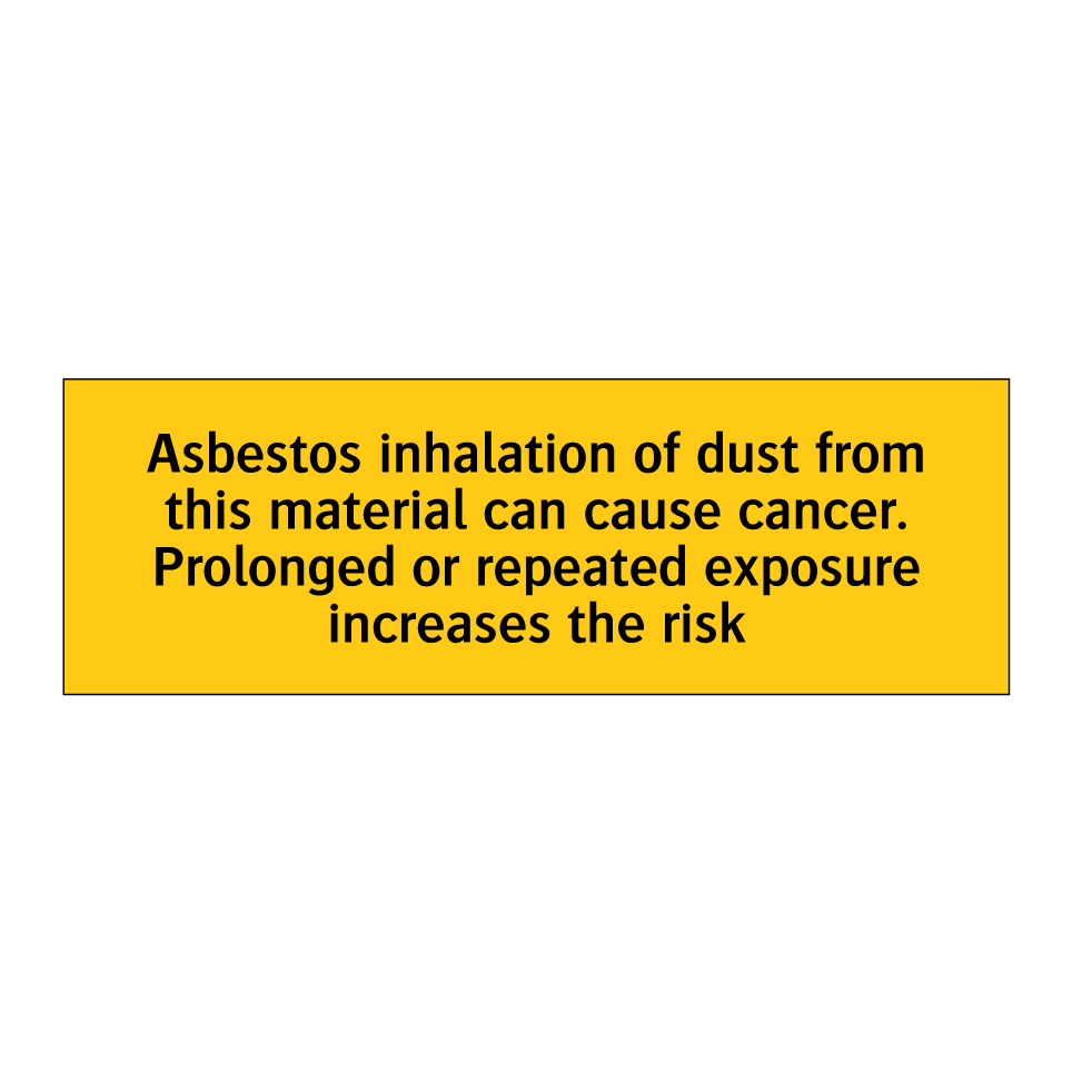 Asbestos inhalation of dust from this material can cause cancer. Prolonged or repeated exposure increases the risk