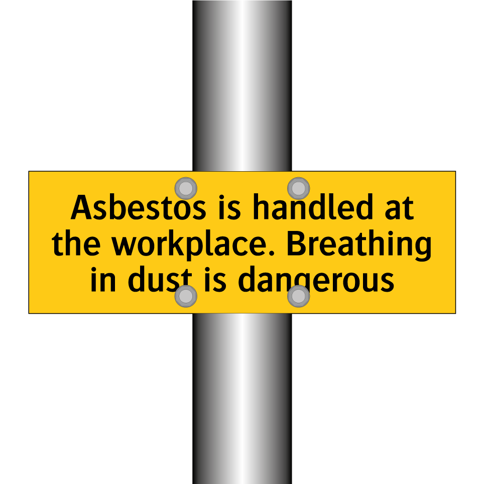 Asbestos is handled at the workplace. Breathing in dust is dangerous