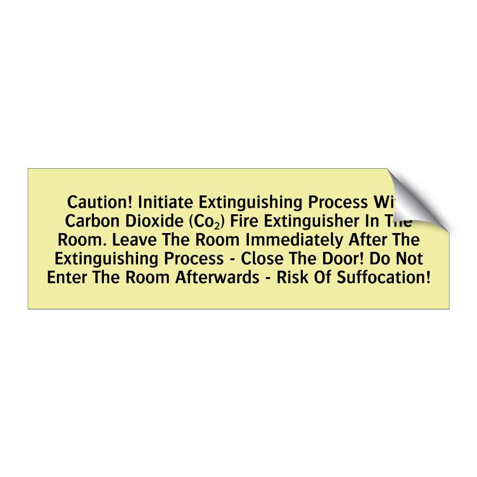 Caution! Initiate Extinguishing Process With Carbon Dioxide (Co₂) Fire Extinguisher In The Room. Leave The Room Immediately After The Extinguishing Process - Close The Door! Do Not Enter The Room Afterwards - Risk Of Suffocation!