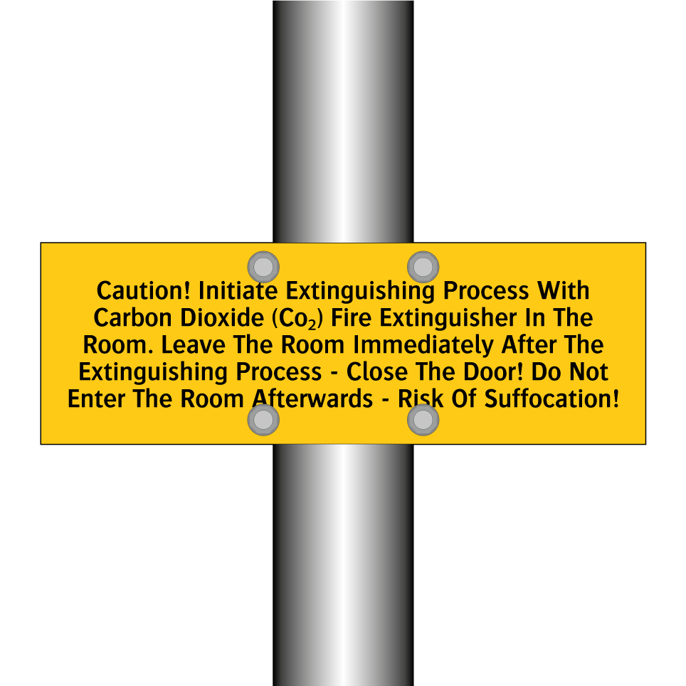 Caution! Initiate Extinguishing Process With Carbon Dioxide (Co₂) Fire Extinguisher In The Room. Leave The Room Immediately After The Extinguishing Process - Close The Door! Do Not Enter The Room Afterwards - Risk Of Suffocation!