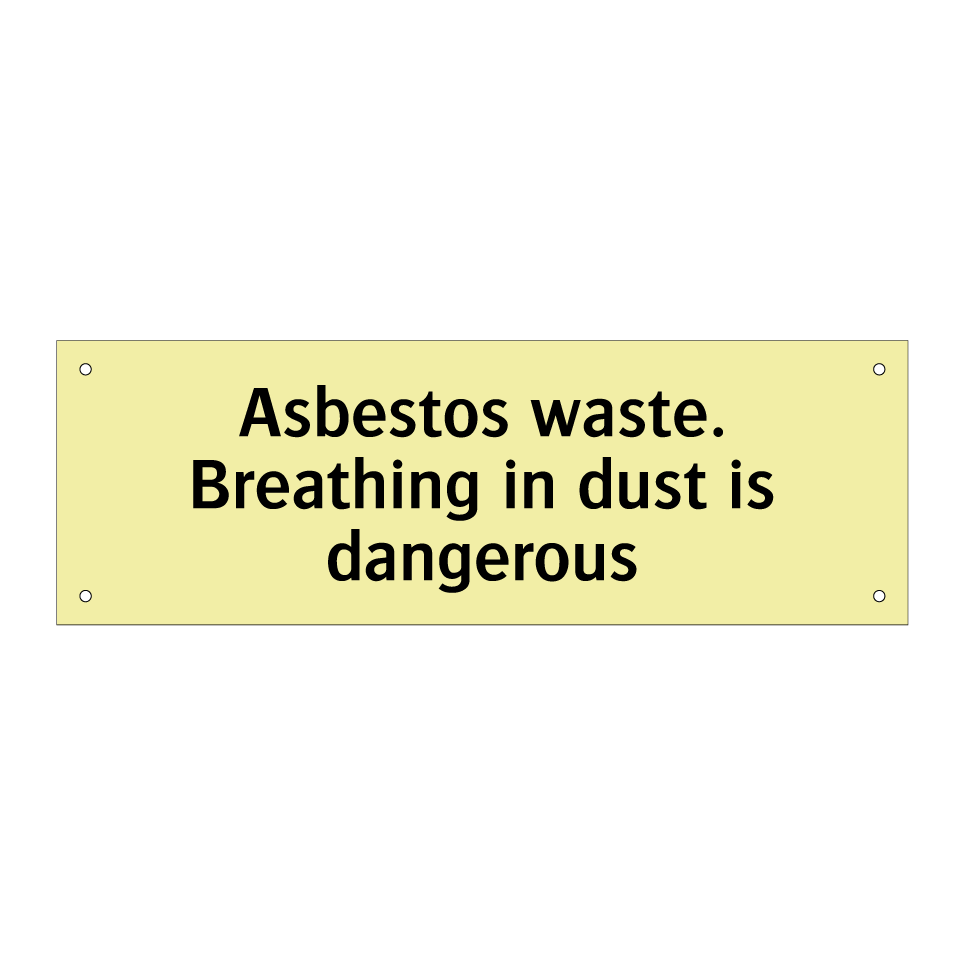 Asbestos waste. Breathing in dust is dangerous
