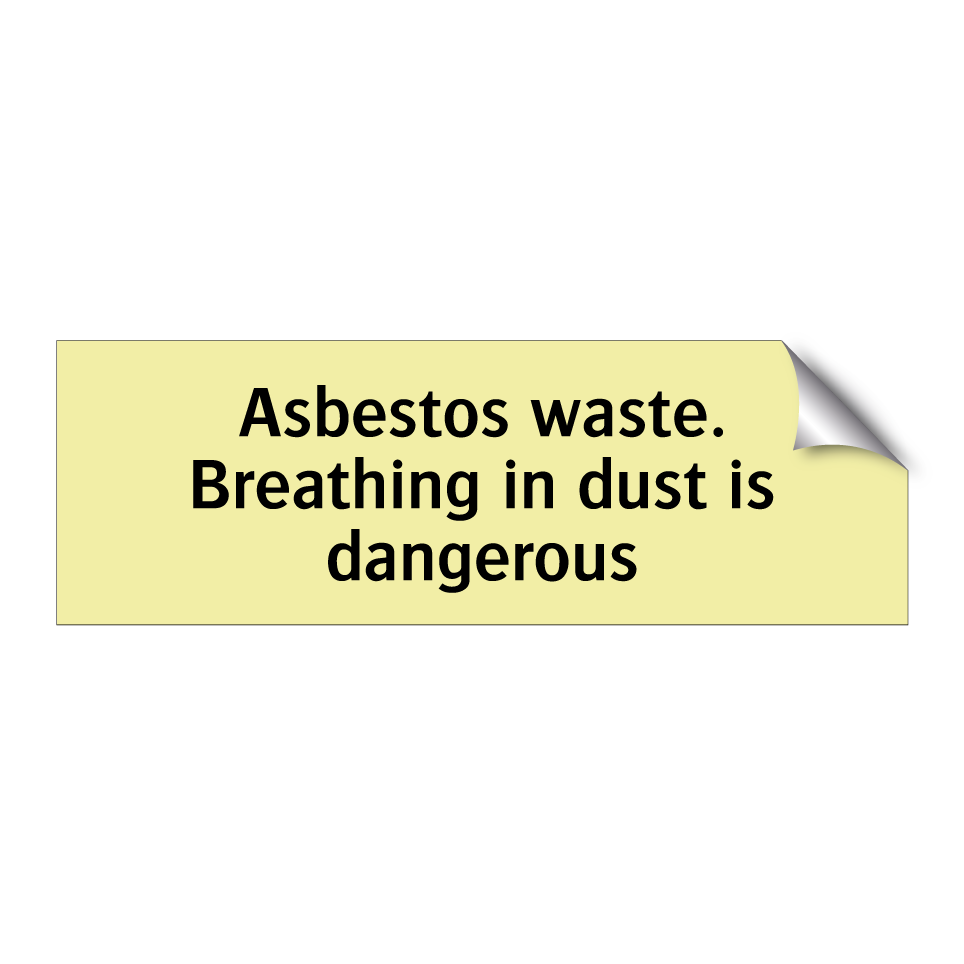 Asbestos waste. Breathing in dust is dangerous