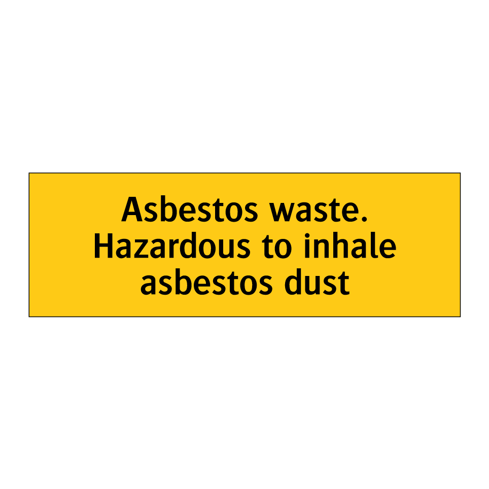 Asbestos waste. Hazardous to inhale asbestos dust