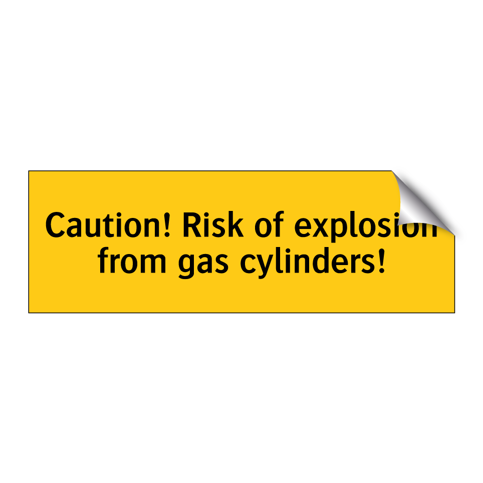 Caution! Risk of explosion from gas cylinders!