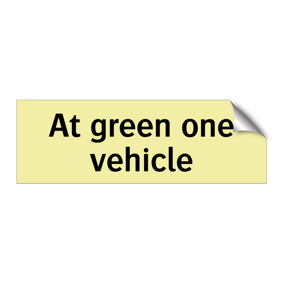 At green one vehicle