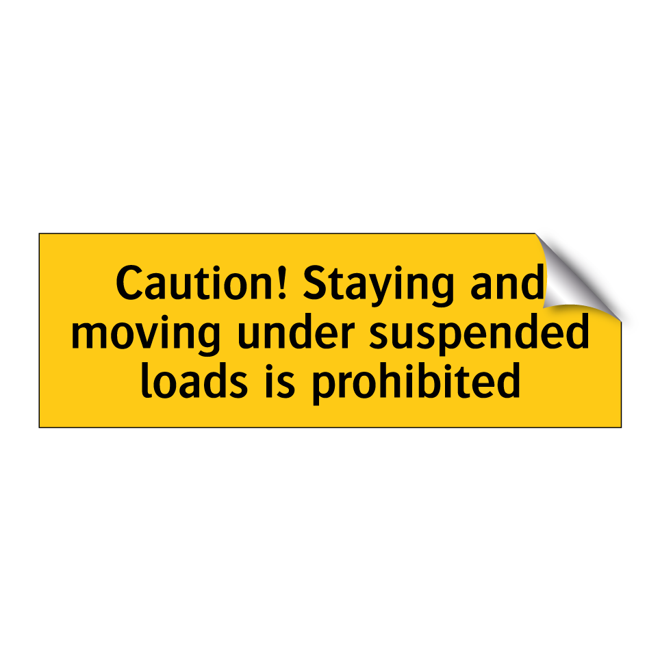 Caution! Staying and moving under suspended loads is prohibited