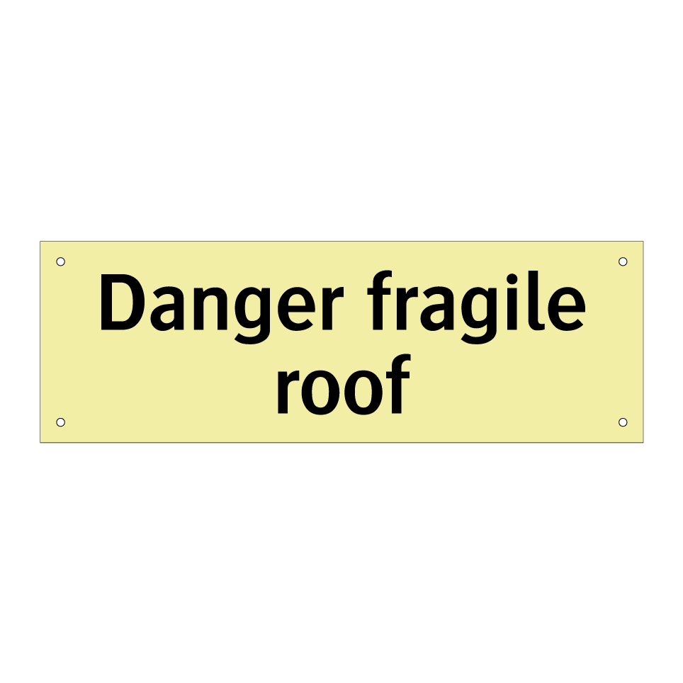 Danger fragile roof