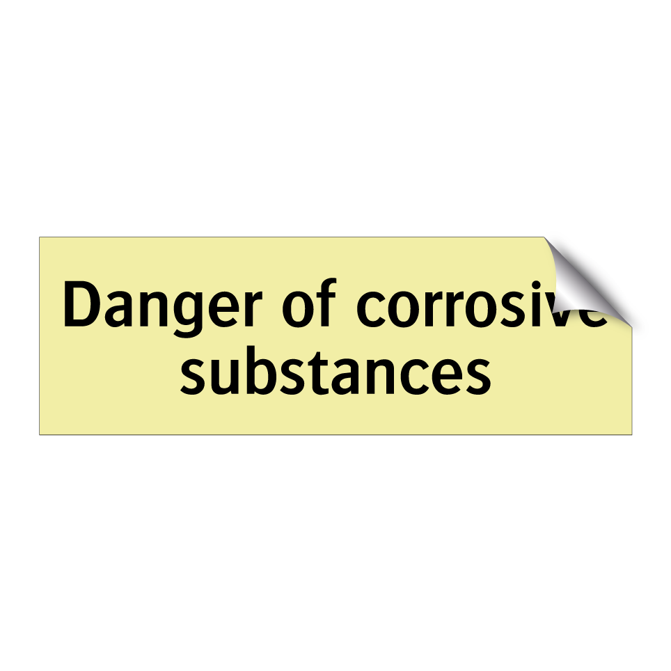 Danger of corrosive substances
