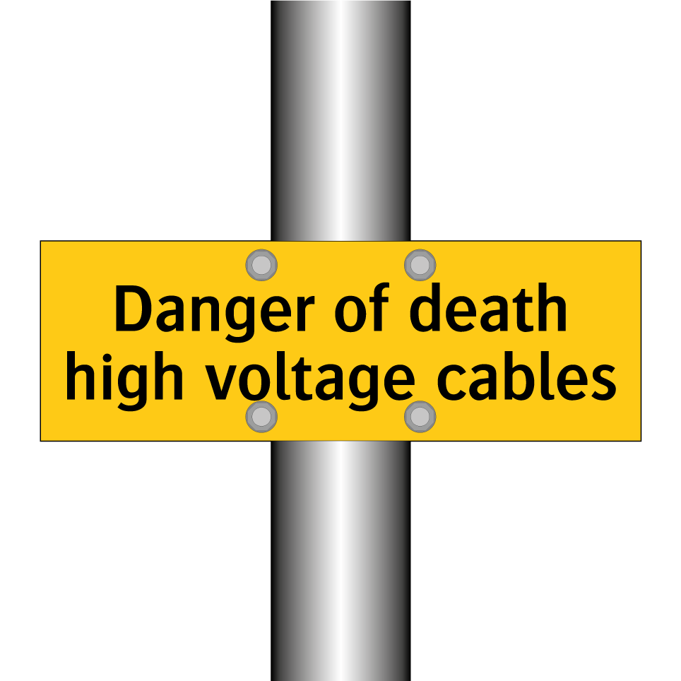Danger of death high voltage cables