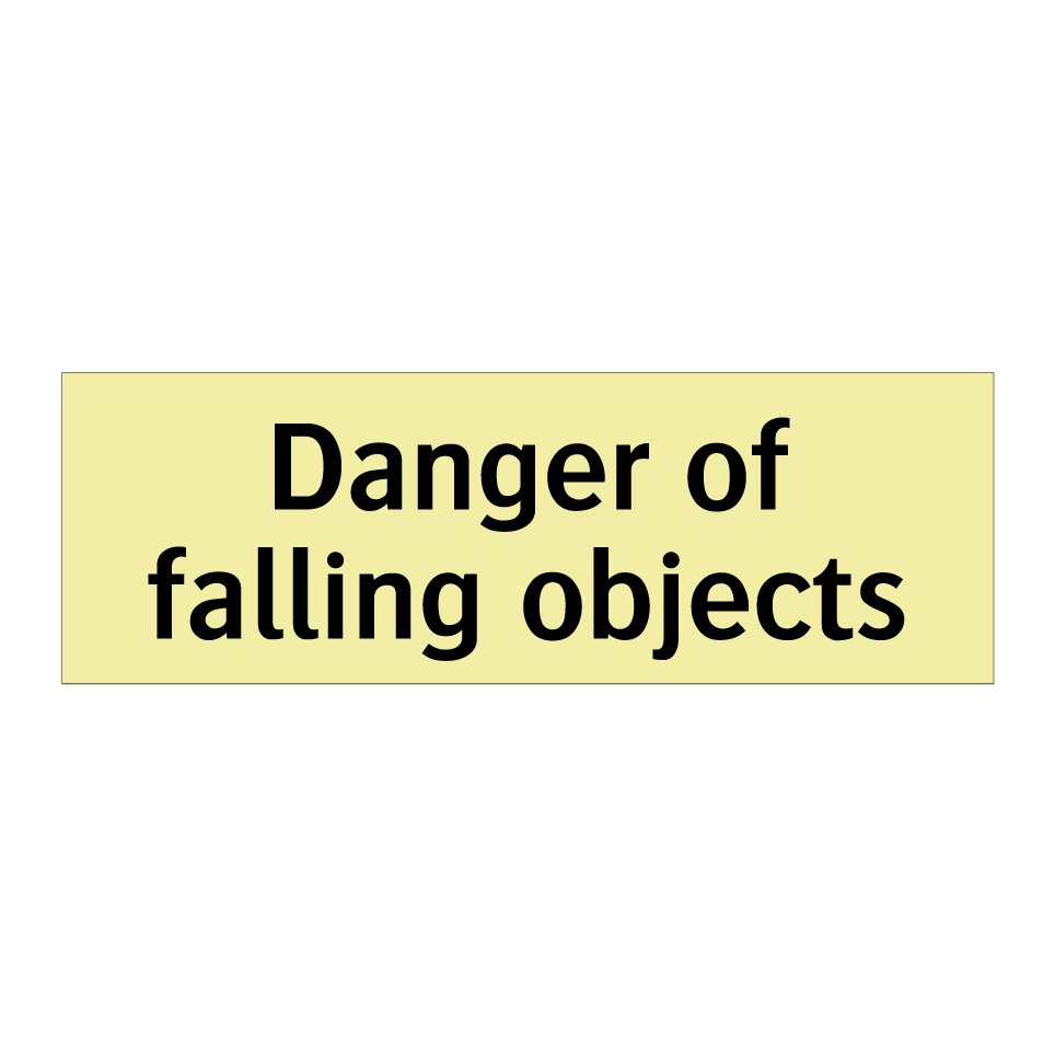Danger of falling objects