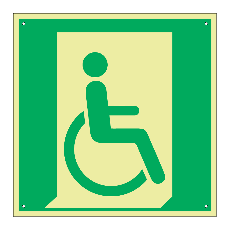 E030 Emergency exit for people unable to walk or with walking impairment (right)