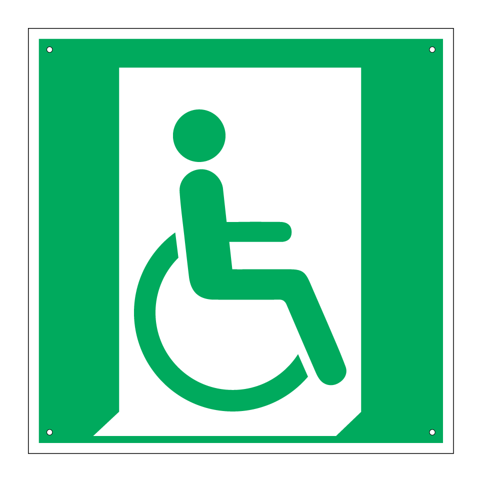 E030 Emergency exit for people unable to walk or with walking impairment (right)