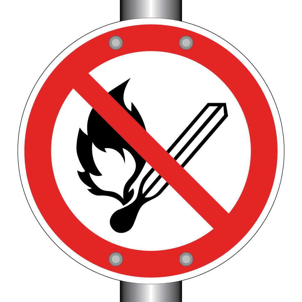 P003 No open flame; Fire, open ignition source and smoking prohibited