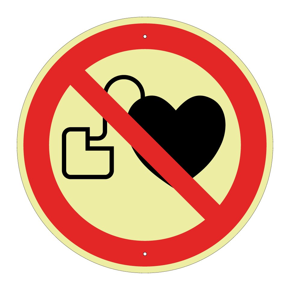P007 No access for people with active implanted cardiac devices