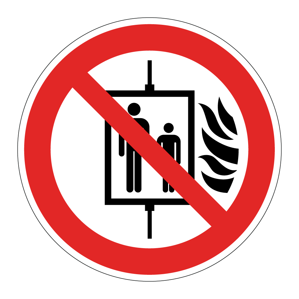 P020 Do not use lift in the event of fire