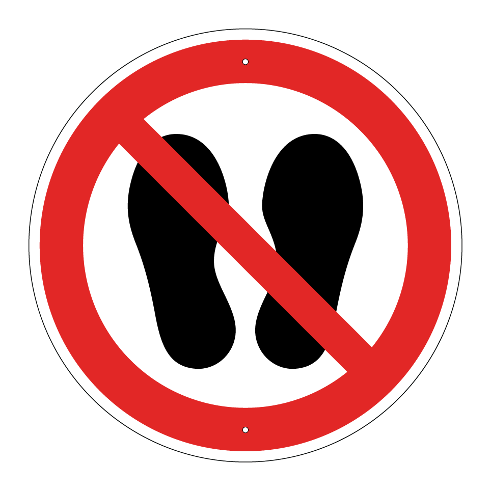 P024 Do not walk or stand here
