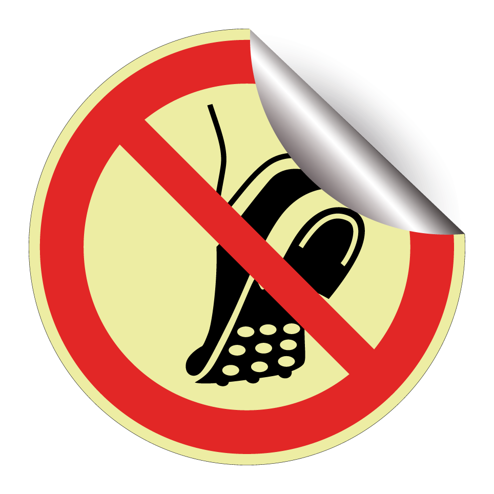 P035 Do not wear metal-studded footwear