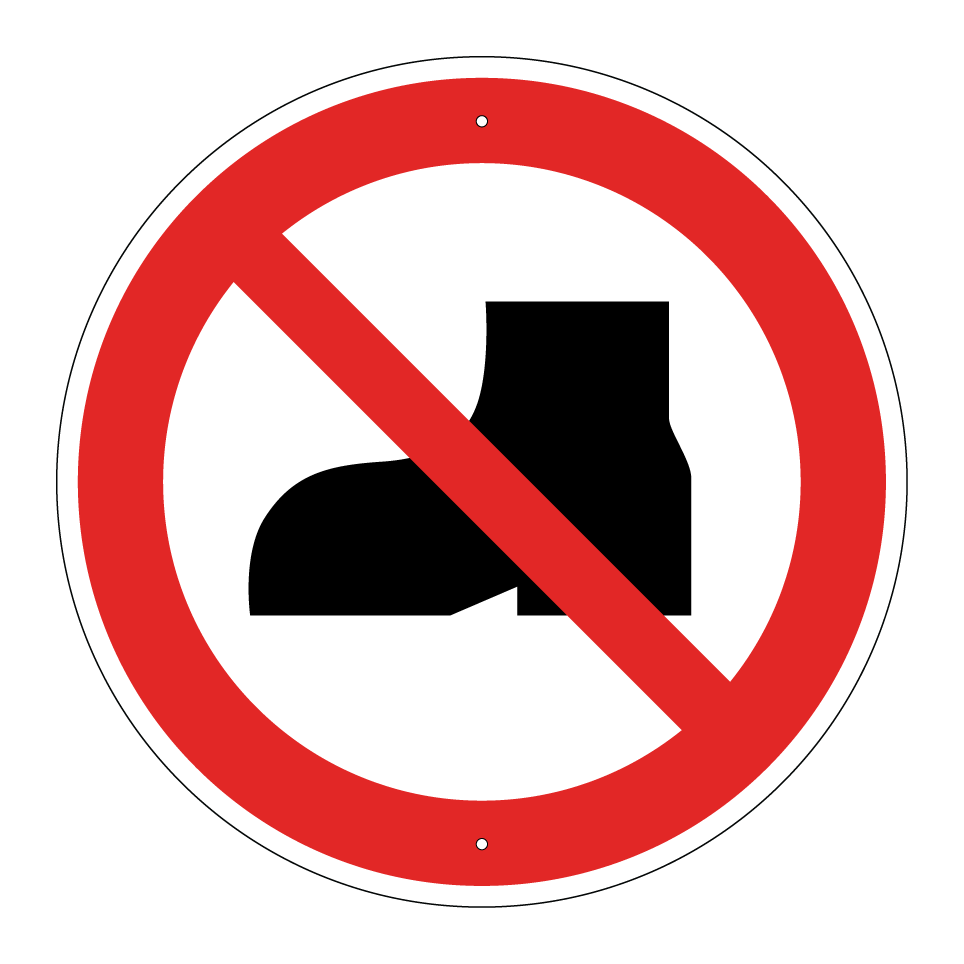 P060 No outdoor footwear