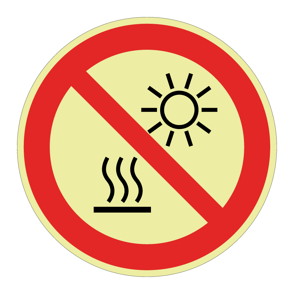 P068 Do not expose to direct sunlight or hot surface