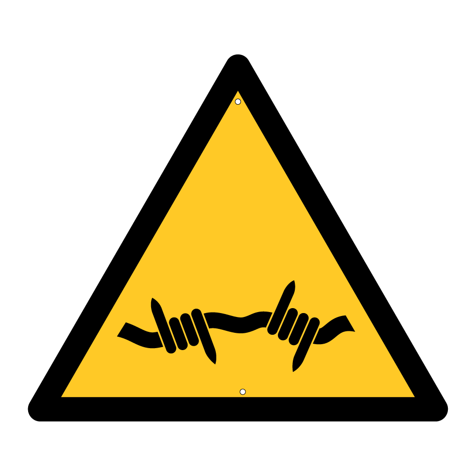 W033 Warning Barbed wire