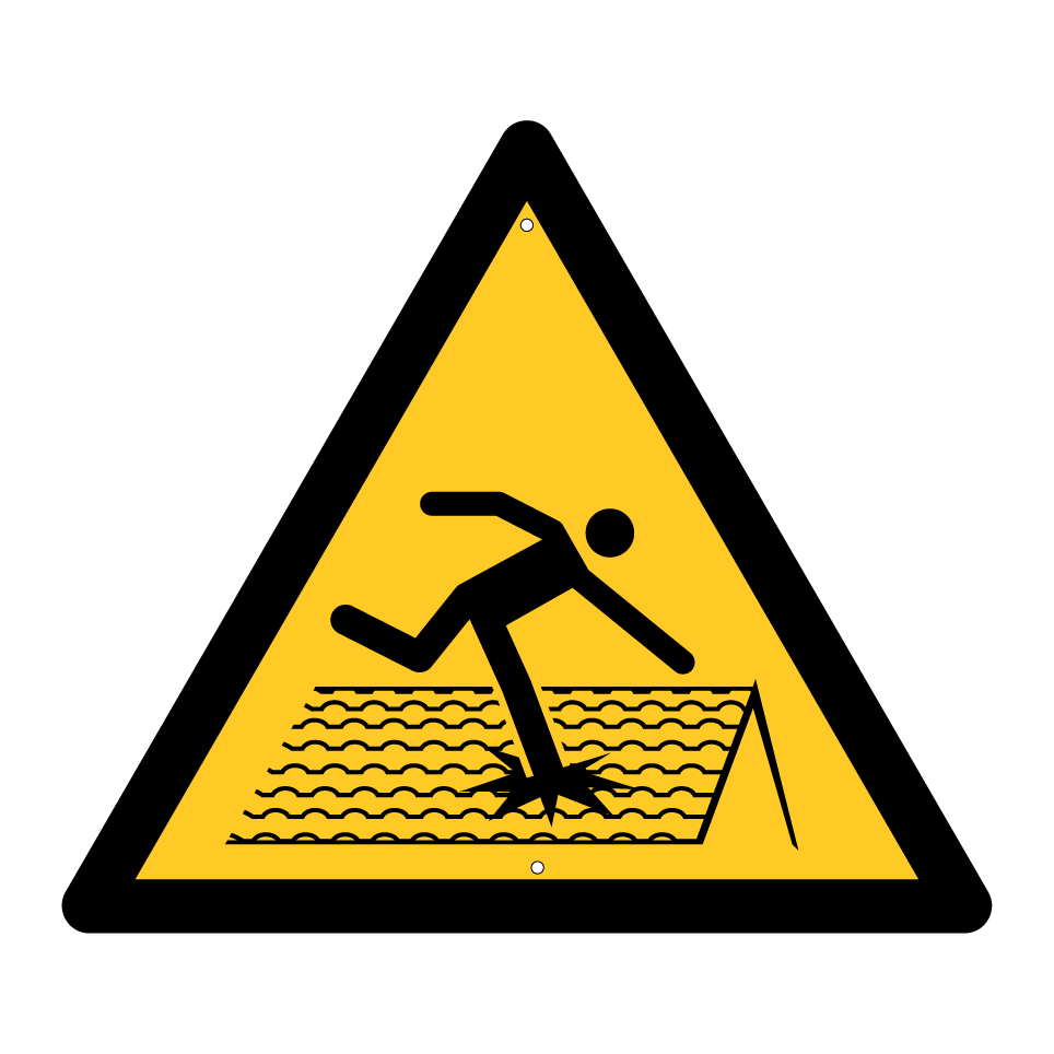 W036 Warning Fragile roof