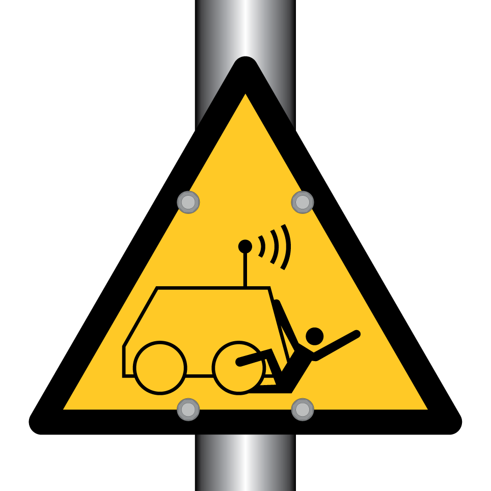 W037 Warning Run over by remote operator controlled machine