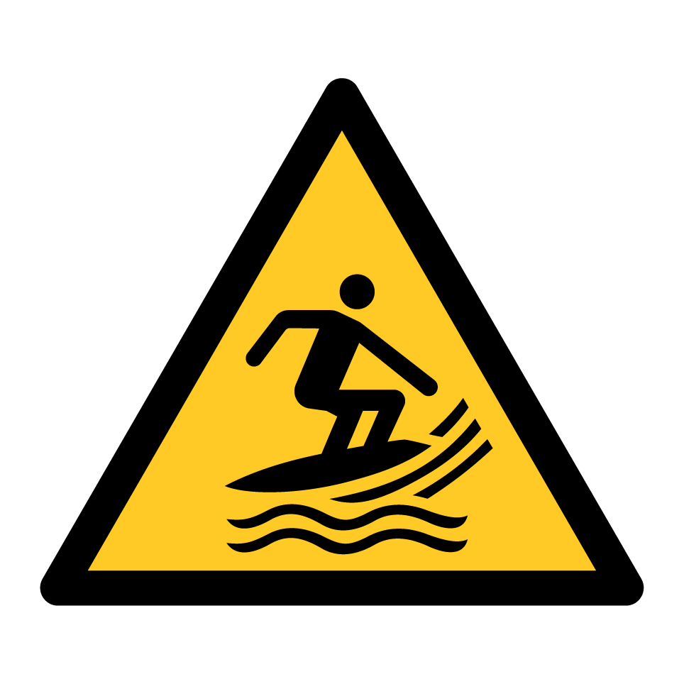 W046 Warning Surf craft area