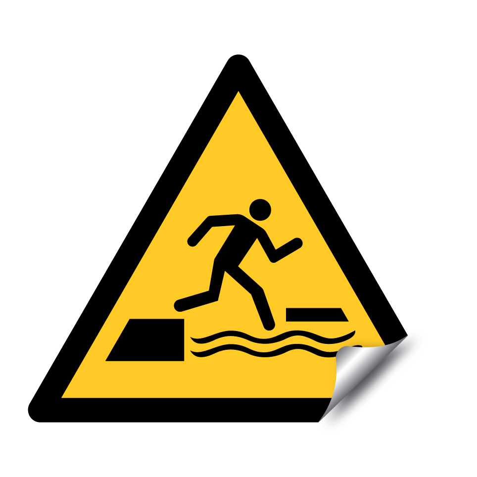 W068 Warning Falling into water when stepping on or off a floating surface