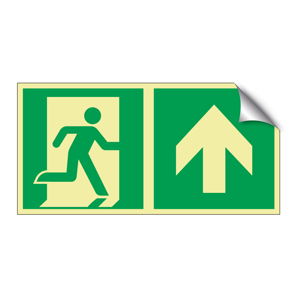 Emergency exit up with dividing line