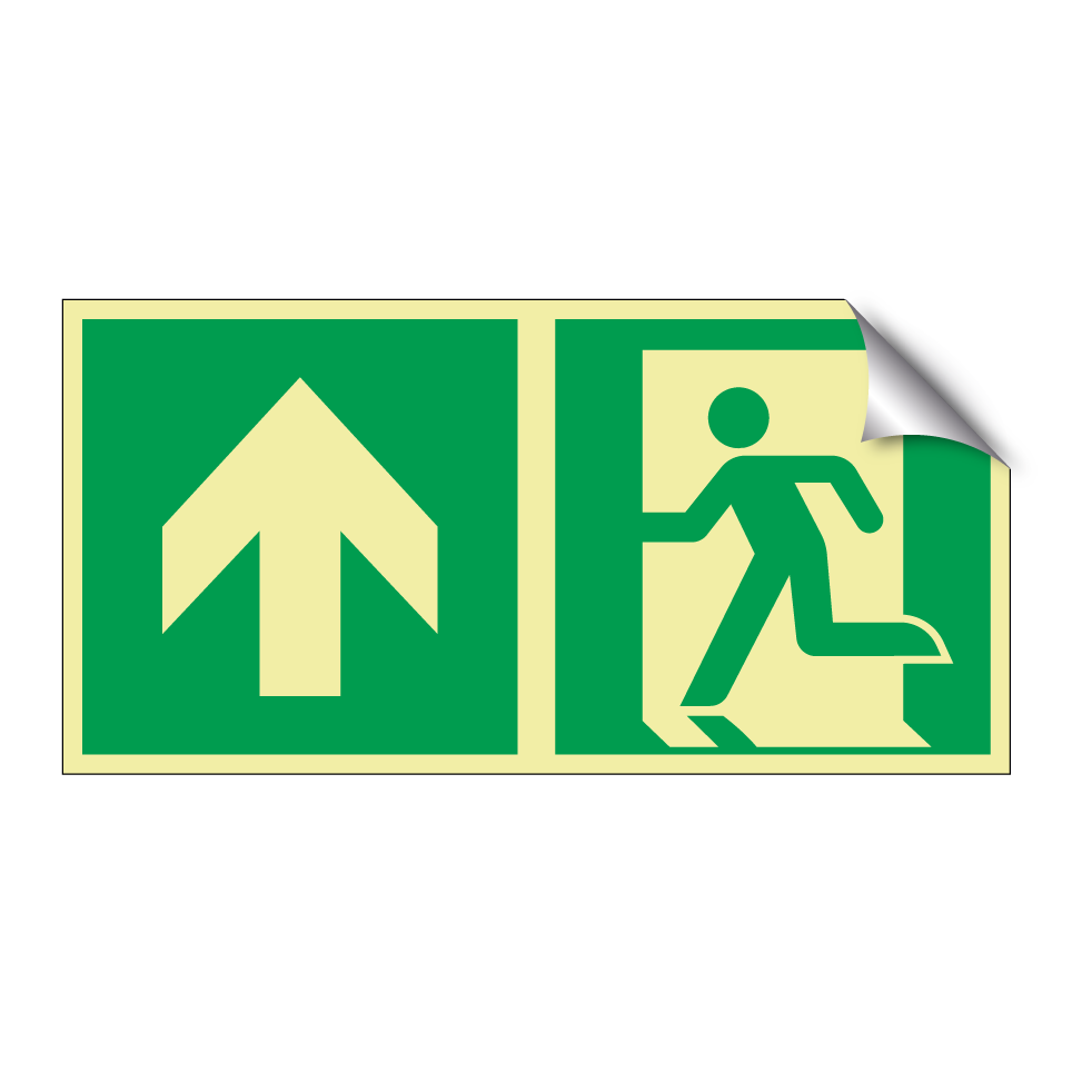 Emergency exit up with dividing line