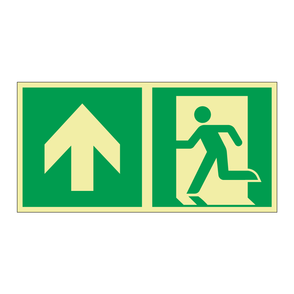 Emergency exit up with dividing line