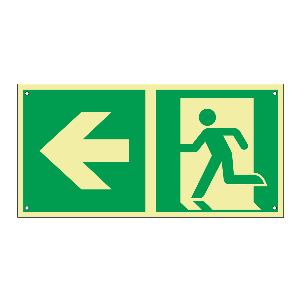 Emergency exit left with dividing line